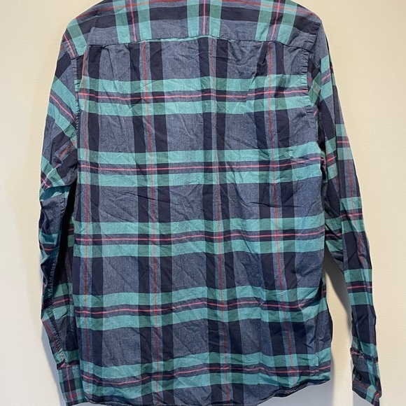 J. Crew Mens Blue Plaid Button-Up Shirt Medium - Picture 2 of 4